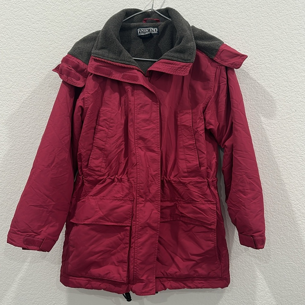 Lands Ends Hot Pink Jacket Petite Size XS 2-4 Good Condition - Picture 7 of 17